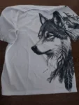 3D Printed Wolf Pattern Casual Men's T-Shirt photo review