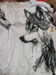 3D Printed Wolf Pattern Casual Men's T-Shirt photo review